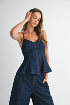 Denim Peplum Set