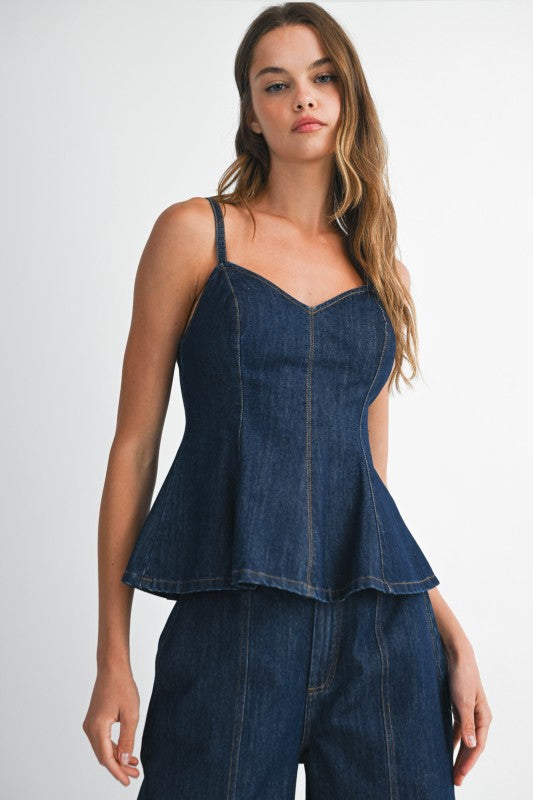 Denim Peplum Set