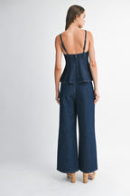 Denim Peplum Set