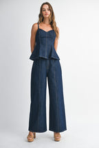 Denim Peplum Set