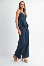 Denim Peplum Set