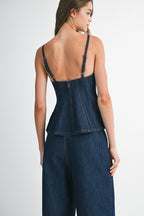 Denim Peplum Set