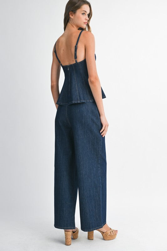 Denim Peplum Set