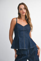 Denim Peplum Set