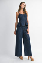 Denim Peplum Set