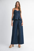 Denim Peplum Set