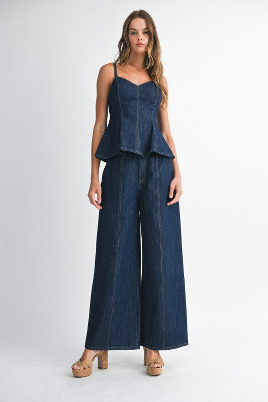 Denim Peplum Set