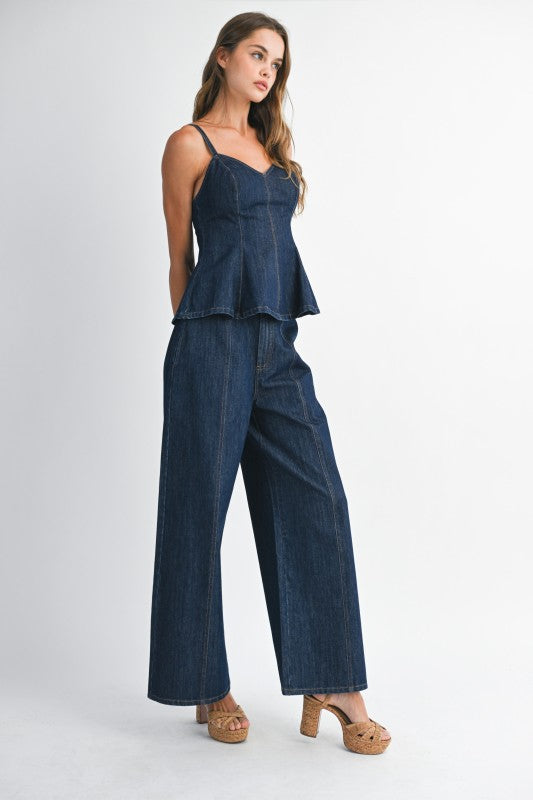 Denim Peplum Set