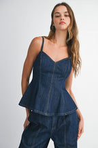 Denim Peplum Set