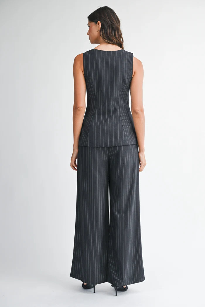 Brynn Pin Stripe Vest and Pant Set