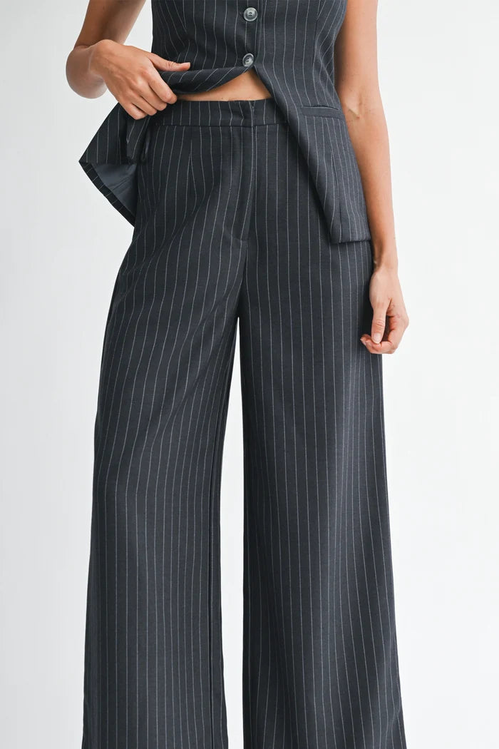 Brynn Pin Stripe Vest and Pant Set
