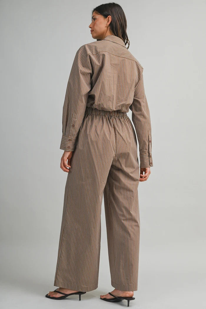 Haya Pin Stripe Shirt and Pant Set
