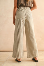 Dual Stripe Wide-Leg Pants