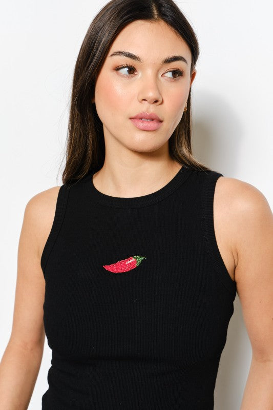Chili Spark Ribbed Tank