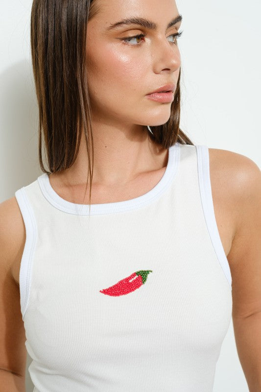 Chili Spark Ribbed Tank