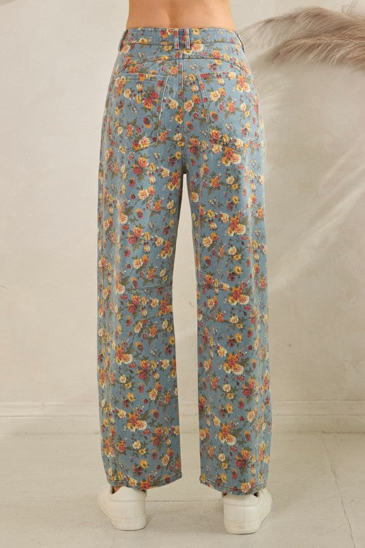 Pantalones abombados florales