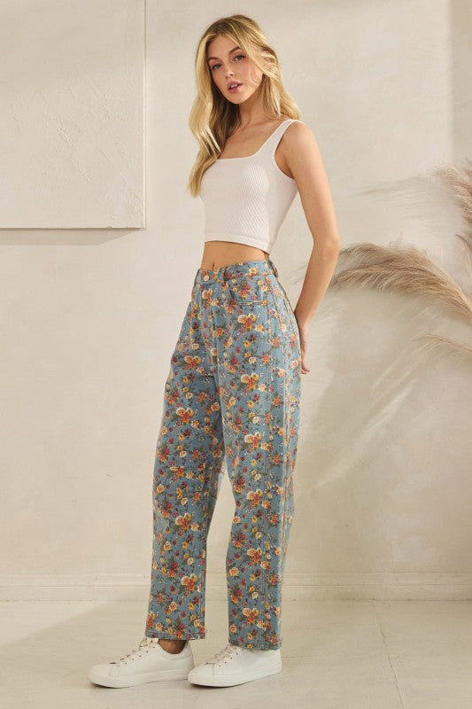 Pantalones abombados florales