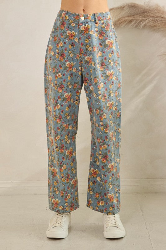Pantalones abombados florales