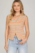 Red Stripes Vest