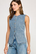 Chaleco abotonado Denim Muse