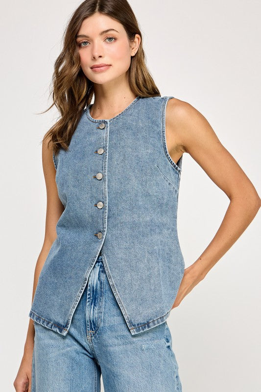 Chaleco abotonado Denim Muse