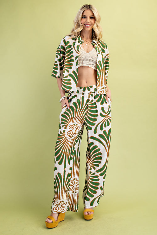 Abstract Resort Shirt & Pant Set