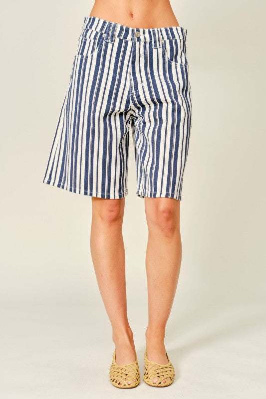 Striped Barrel Shorts